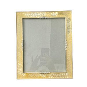 Pearl Resin 8x10 Picture Frame w/ Rhinestones Elegant Ivory Decor